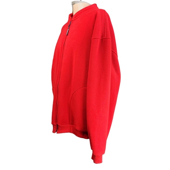 Polartec Fleece Jacket Large Lee Wind Vintage Red Dull Zip - Picture 4 of 7